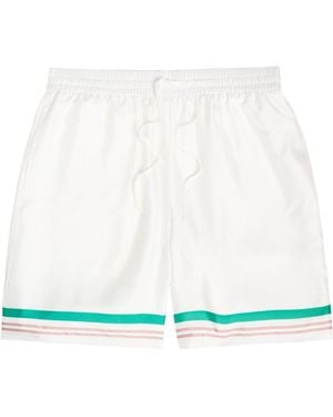 CASABLANCA Drawstring Woven Shorts - White