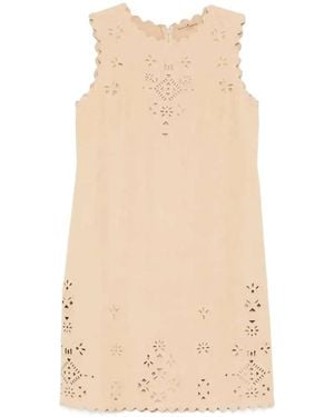 Ermanno Scervino Broderie-Anglaise Midi Dress - Natural