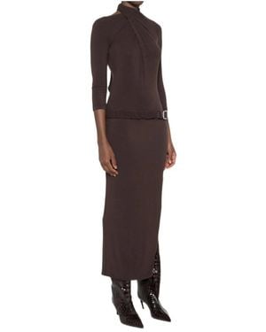 The Attico Lace-Up Dress - Brown