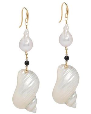Prada Earrings With Shells - White