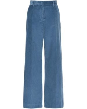 Weekend by Maxmara Tania Corduroy Wide-Leg Pants - Blue