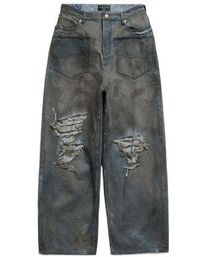 Balenciaga Patched Pockets Baggy Jeans - Grey