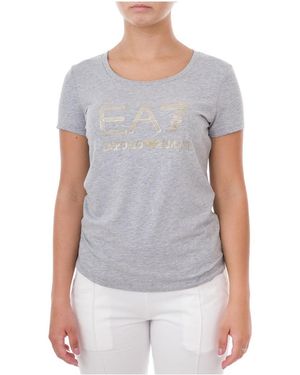 EA7 Logo Printed T-Shirt - Gray
