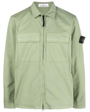 Stone Island Compass-Logo Shirt Jacket - Green