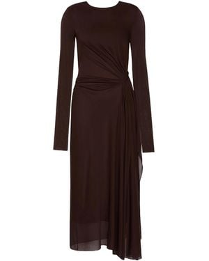 Max Mara Viscose Crepe Jersey Gauze Dress - Brown