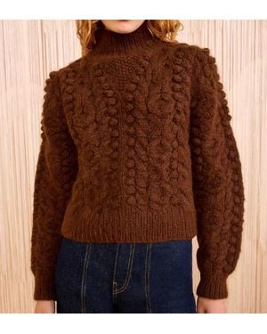 Ulla Johnson Albia Alpaca Knit Pullover Shirt - Brown
