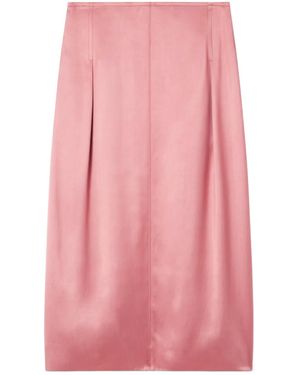 Lanvin Pleated Satin Midi Skirt - Pink