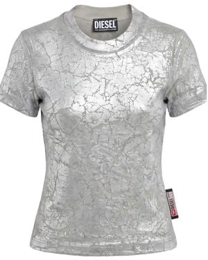 DIESEL Solid-Colored T-Shirt - Gray