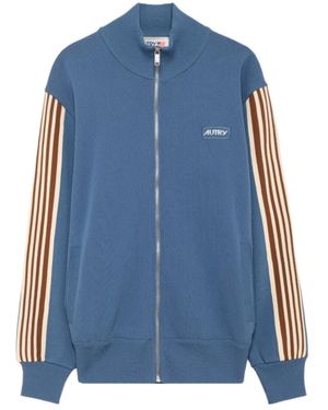 Autry Logo Patch Zipped Jacket - Blue
