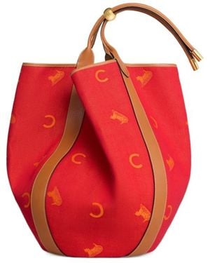 Celine Large Drop Bucket Bag - Red