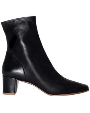 BY FAR Sofia Square-Toe Block-Heel Boots - Black
