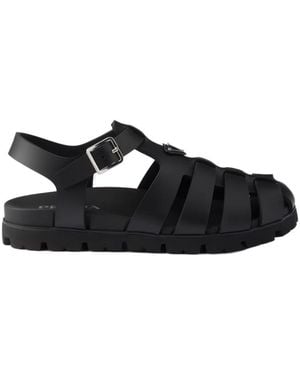 Prada Rubber Cage Sandal - Black