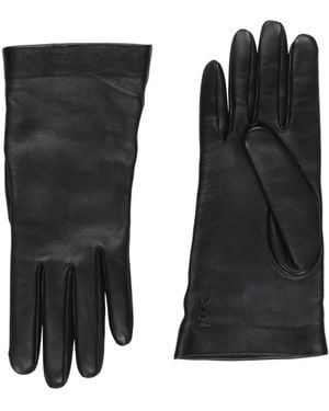 Saint Laurent Solid-Color Leather Gloves - Black