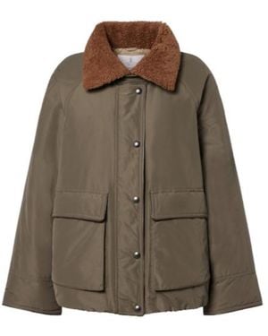 Brunello Cucinelli Shearling-Trimmed Cotton-Blend Jacket - Brown