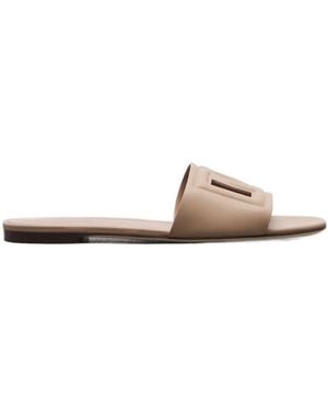 Dolce & Gabbana Dg Leather Slides - White