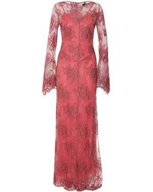 Aniye By Noa Lace Long Dress - Red