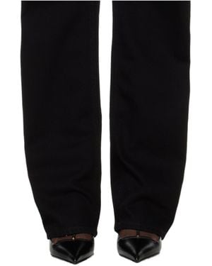 Valentino Button Detailed Straight Leg Jeans - Black
