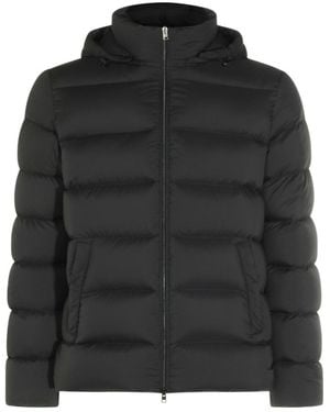 Herno Long-Sleeved Zip-Up Down Jacket - Black