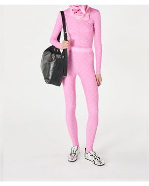 Marine Serre Moon Pattern Knitted T-Shirt - Pink