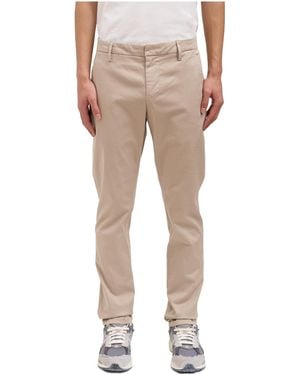 Dondup Pleated Zip-Detail Casual Pants - Natural