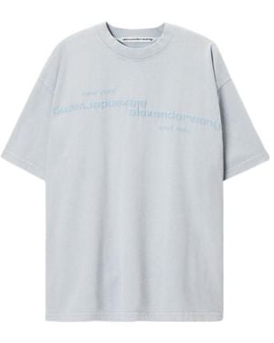 Alexander Wang Mirrored Logo Short Sleeve Tee - White
