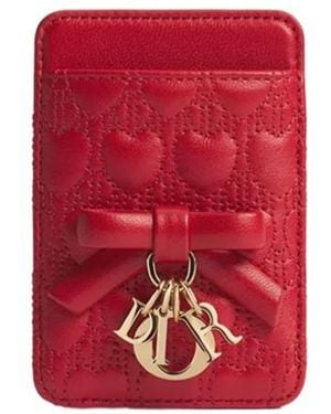 Dior Qixi Lady Magnetic Card Holder - Red
