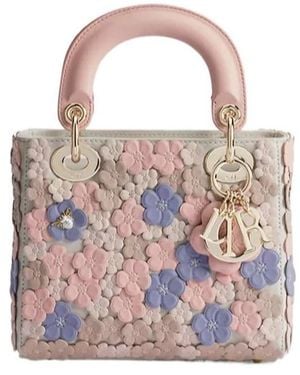 Dior Mini Lady Bag With Strap - Pink