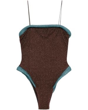 Oséree Oséree Sea Glitter Trim Swimsuit - Brown