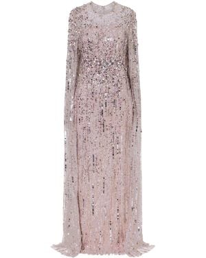 Jenny Packham Sequined Tulle Gown - Purple
