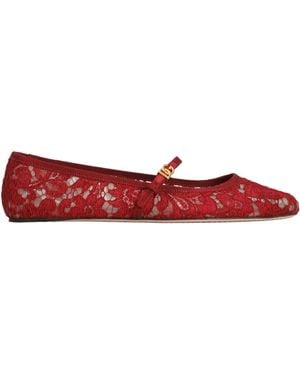 Dolce & Gabbana Lace Ballet Flats - Red