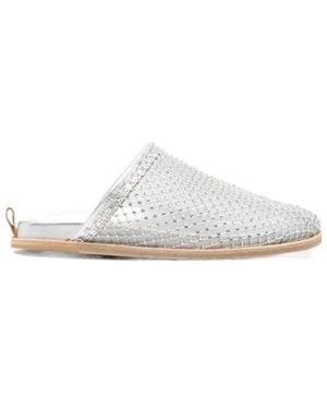 forte_forte Studded Woven Mules - White