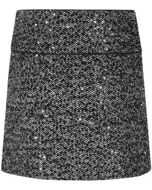 ERMANNO FIRENZE Chevron Sequin Mini Skirt - Black