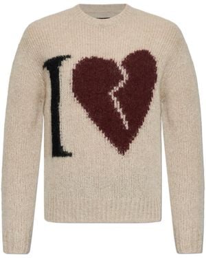 AllSaints Lover Intarsia Knitted Jumper - White