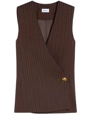Marella Ranghi Pinstriped Vest - Brown