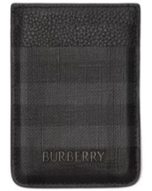 Burberry City Check Magnetic Card Case - Black