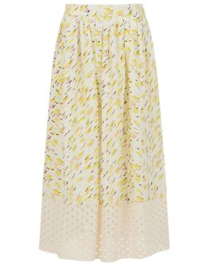 Marni Brushstroke Wave Printed Midi Skirt - White