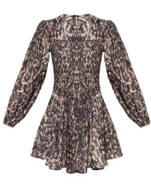 AllSaints Chia Smocked Mini Dress - Brown