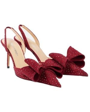 Mach & Mach Le Cadeau 85 Suede Slingback Pumps - Red