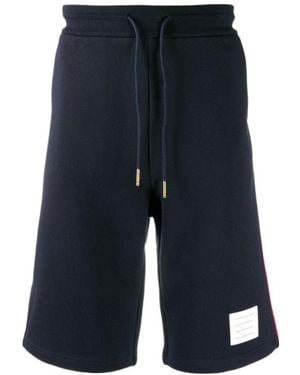 Thom Browne Side-Stripe Track Shorts - Blue