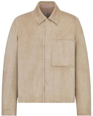 Dior Homme Collared Button-Up Jacket - Natural
