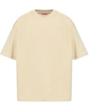 DIESEL Embroidered Logo T-Shirt - Natural