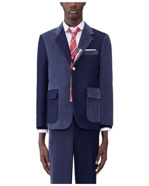 Thom Browne Single-Breasted Corduroy Blazer - Blue