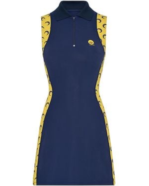 Marine Serre Logo Dress - Blue
