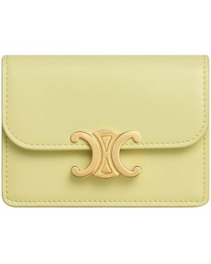 Celine Card Holder With Flap Triomphe - Yellow