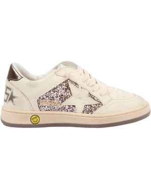 Golden Goose Ball Star Glitter Sneakers - Natural