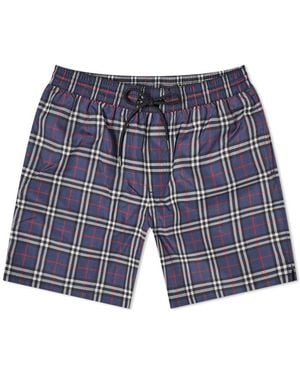 Burberry Check Drawcord Swim Shorts - Blue