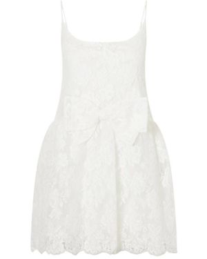 ShuShu/Tong Bow-Detailed Lace Dress - White