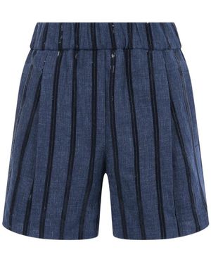 Brunello Cucinelli Striped Shorts - Blue