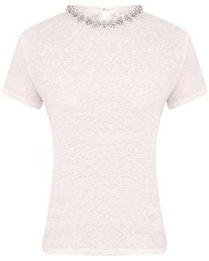 Zimmermann Embellished Short-Sleeved T-Shirt - Pink