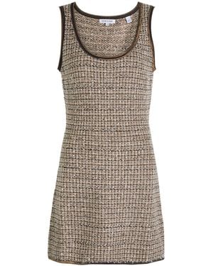 Veronica Beard Knitted Chequered Dress - Brown
